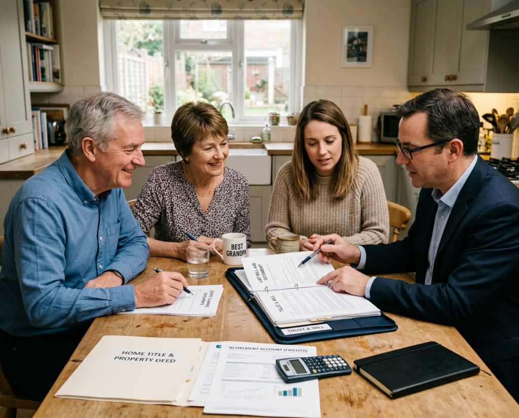 Family discussing the parents estate planning and where the will comes into play